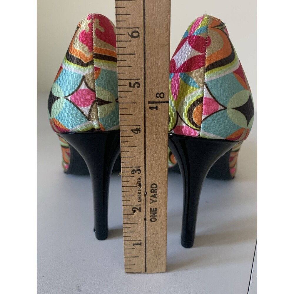 Torta Caliente Multicolored Gem Print Pointed Heels Womens‎ Sz 11 - Picture 4 of 9